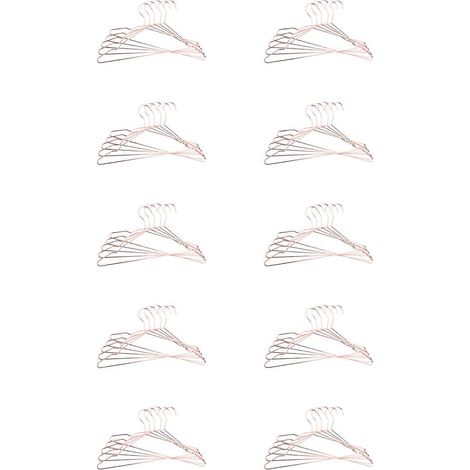 Cintres pour adultes de 17 pouces, épais, en or rose, cintres pour manteaux, cintres pour costumes, cintres pour chemises et robes (50 pièces) (1/5)