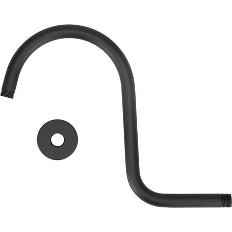 Arm of shower in shape of S, col of cygne, Extension of head stainless steel, room of bath NPT for home 233 black (1/5)