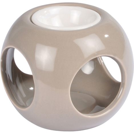 Brule parfum rond 9.5 x 8.5 cm taupe