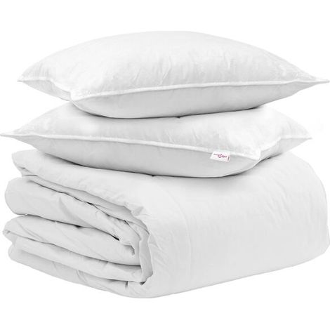 Ensemble trois pièces housse de couette et taie d'oreiller en duvet de canard blanc (1/5)