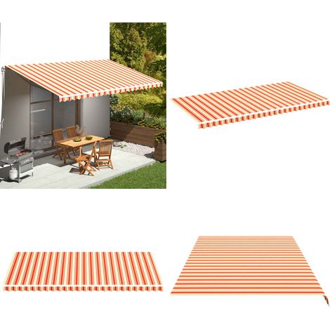 Tissu de remplacement pour auvent Jaune et orange 6x3 m - Tissus D'ombrage - Auvent De Jardin - Toile D'extérieur - Protection Solaire - Parasol De Jardin - Home & Living (1/5)