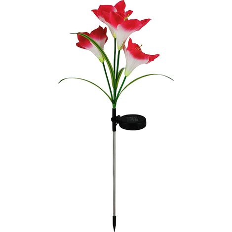 Luminaire Solaire Fleur - LED Changeant de Couleur - IP44 - Hauteur 74 cm - Pour Jardin Extérieur - 7 Pièces (1/2)