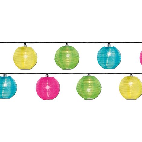 Guirlande lumineuse d'extérieur 20 LEDs multicolores – Longueur 9,50 m – Éclairage blanc chaud – IP44 pour intérieur et extérieur – Jardideco (1/2)