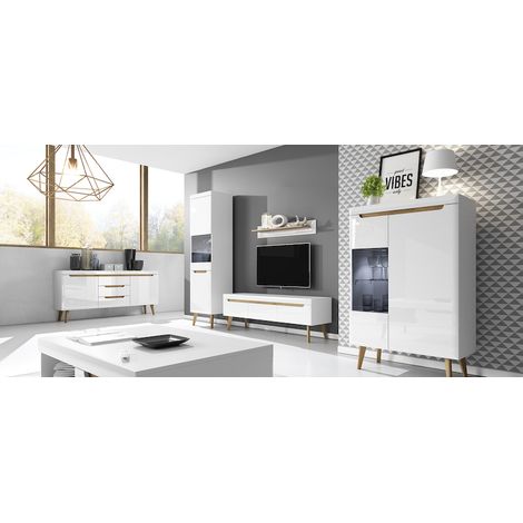 Vitrina NORDI 90 x 134 cm blanco - Iluminación: CON LED (1/2)