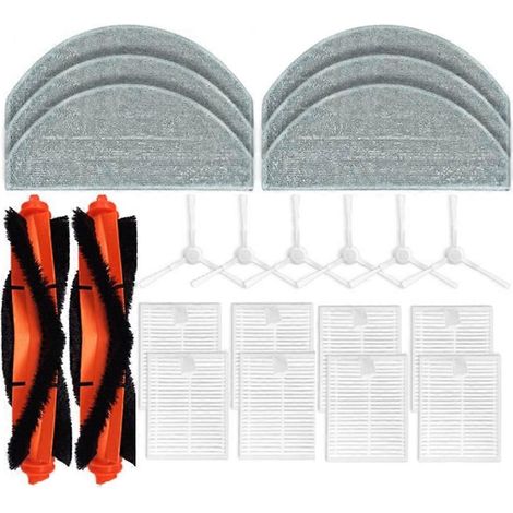 Kit d'accessoires de 22 pièces pour aspirateur robot E10 B112 / E12 : pièces de rechange, brosse principale latérale et filtre HEPA (1/5)
