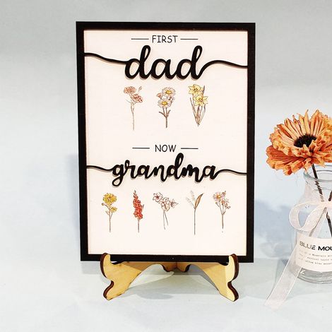 Plaque En Bois - Fleurs Du Mois De Naissance - Décoration Murale Personnalisable Pour Jardin Ou Intérieur - 1 Pièce (1/5)