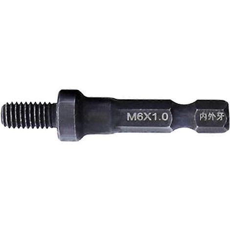 Adaptateur de mandrin de perçage à double tête, filetage interne et externe, queue hexagonale 1/4" A-M6-A- M6 x 1.0 (1/5)