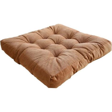 1 piece Coussins d'Assise Coussins de Chaise, 55x55x10cm Coussin de Sol,Couverture en Polyester et Remplissage en Coton,Brun (1/5)