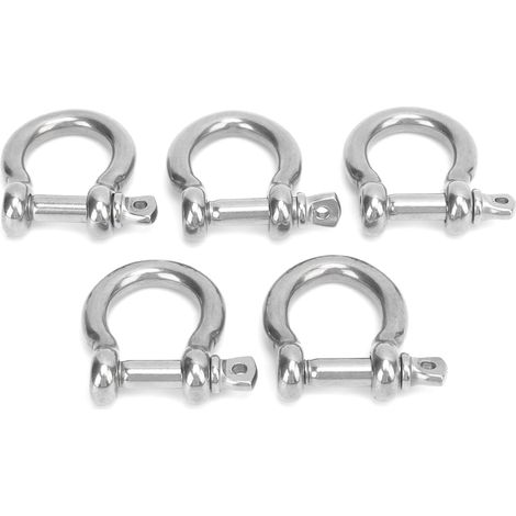 Set aus 5 korrosionsbeständigen D-Ring-Schäkeln aus Edelstahl, ideal für Camping, Wandern und Outdoor-Sportarten (maximale Belastung: 200 kg). (1/5)