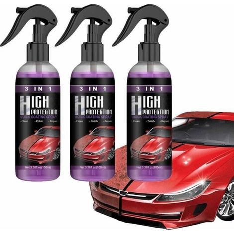 Spray Céramique Automobile - Nettoyant Restaurateur Polissant 3 En 1 - Pour Pièces Plastiques Auto - 400 Ml (1/5)