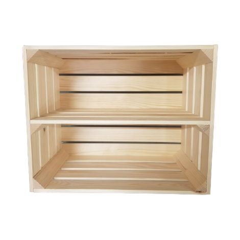Scatola in legno 50x40x30 con ripiano lungo