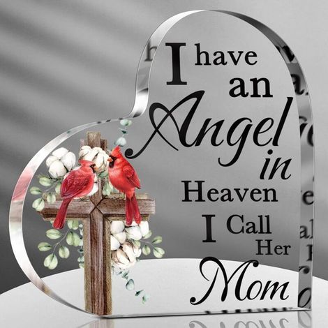 Plaque cœur en acrylique, décoration souvenir pour papa maman sœur ou famille(15 cm) (1/4)