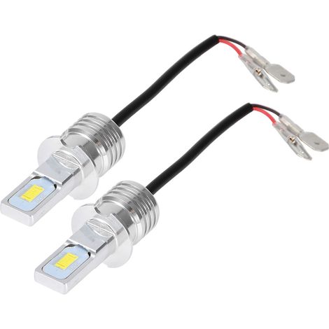 Lot de 2 ampoules LED blanches H3 80W 8000K 12-24V universelles pour feux antibrouillard, avec décodage. (1/5)