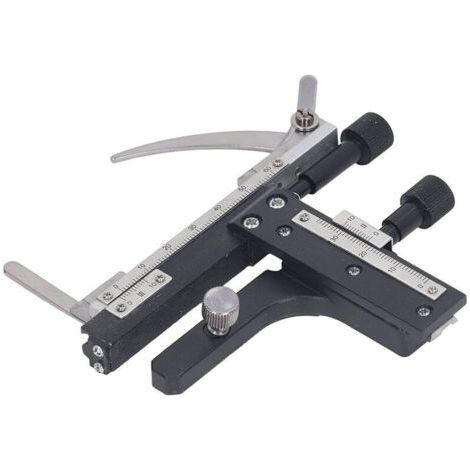 BUNTHAUS Pied à coulisse pour microscope, règle mobile verticale et horizontale, platine mécanique en alliage d'aluminium, avec réglage en hauteur et en profondeur.