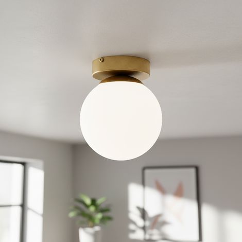 Plafón de Techo Oro y Tulipa Blanca Serie ANABEL (1/4)