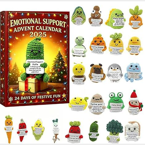 Calendrier de l'Avent Émotionnel 2026, Calendrier de Noël de 24 Jours avec 24 Outils de Soutien Émotionnel Uniques, Design Acrylique 2D pour les Personnes Aimées de Tous Âges (1/3)