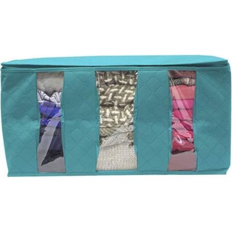 Weiqiao® 2pcs Sac de Rangement en Tissu Non-Tissé Anti Poussière Grande Capacité avec Poignée pour Édredon Couverture Oreiller Jouet (1/3)