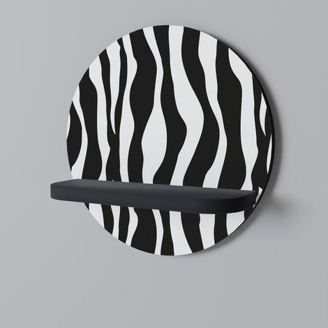 ZEBRA ECHOES Rundes Regal Schwarz (1/5)
