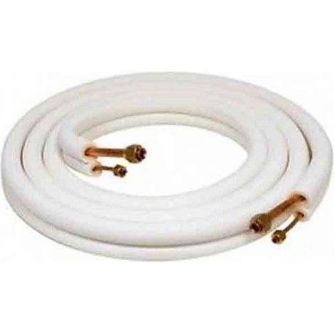 Tubo Aire Acondicionado Doble Aislado 3 mts con Abocardado y Tuerca 1/4''-3/8'' - Listo para Montar