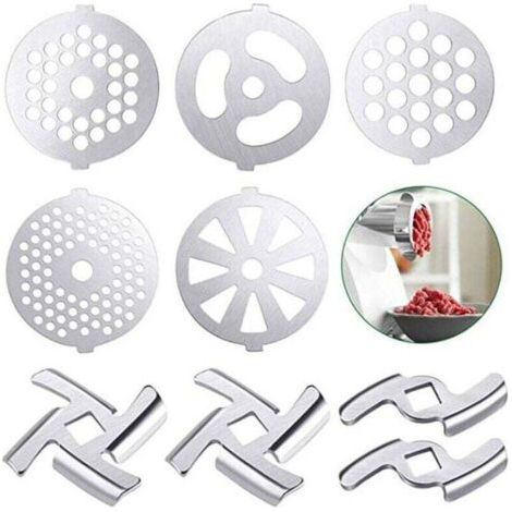 9 Pièces Accessoires Pour Hachoir à Viande Hachoir à Viande Alimentaire Hachoir à Viande Manuel Pièces De Meulage Machine à Farcir Les Saucisses Acier Inoxydable Annexe Mixeur (1/5)