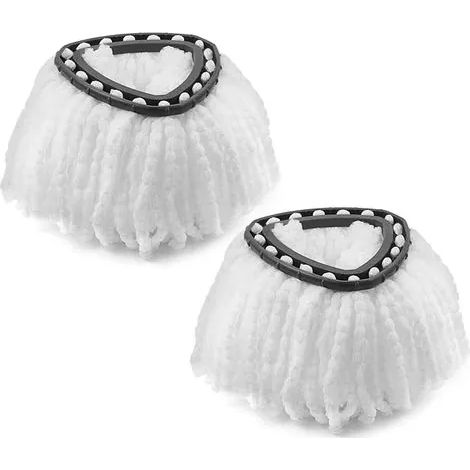 Tête de rechange pour balai à franges en microfibre EasyWring Clean Turbo 2 en 1 Classic Spin, tête de rechange universelle pour balai triangulaire (2 pièces) (1/3)