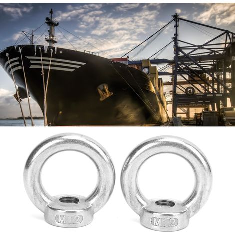 2 pièces Rondelles à œil levage en acier inoxydable pour équipement maritime - Bateaux et yachts - Capacité 340kg M12 (1/5)