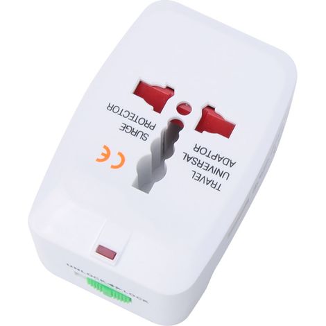 Flammhemmender ABS-Reiseadapter mit einem USB-Anschluss, international, 100–240 V Wechselstrom, 10 A (1/5)