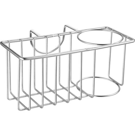 Support Pour Éponge - Cadre Double Fonction Pour Évier - Acier Inoxydable 304 - Pour Cuisine Et Salle De Bains - 1 Pièce (1/2)