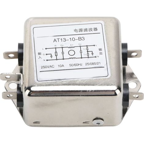 Filtre Anti-Interférences EMI 250VAC 10A pour Protection Électromagnétique (1/5)