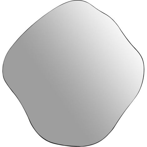 Organic Metal Framed Mirror Small - Glass/Iron - L6 x W58.5 x H60.5 cm - Oak Wood
