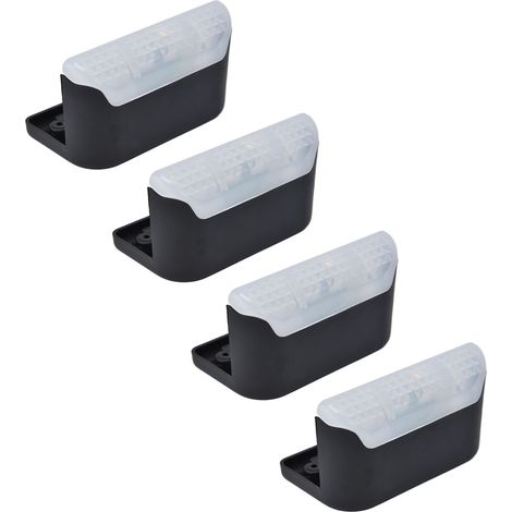 Lot de 4 lampes solaires LED étanches pour terrasse, allée, jardin, escalier, clôture - Lumière blanche (1/5)