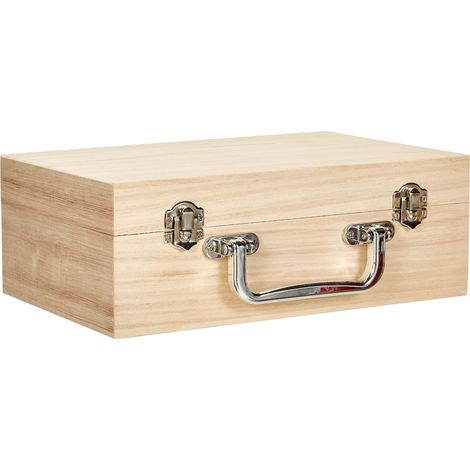 Rayher Hobby 6158000 scatola di legno con manico in plastica, 25x16x9cm (1/4)