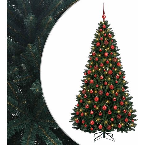 vidaXL Albero di Natale artificiale verde scuro con palline 240