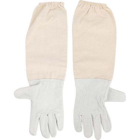 Gants d'apiculteur professionnels en cuir de chèvre et toile, manches longues, anti-piqûres, taille XL (1/5)