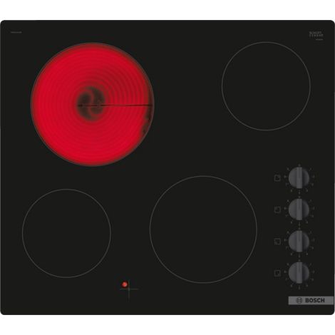 piano cottura in vetroceramica 60 cm 4 fuochi 6600 W nero - PKE611CA8E - bosch (1/5)