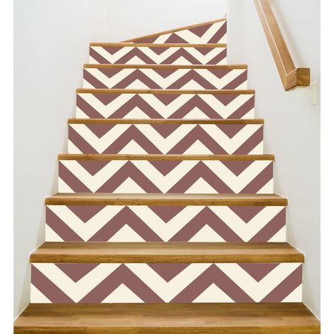 Sticker adhésif homestaging, chevrons Budapest chocolat, x3, 100 cm X 19,5 cm (1/5)
