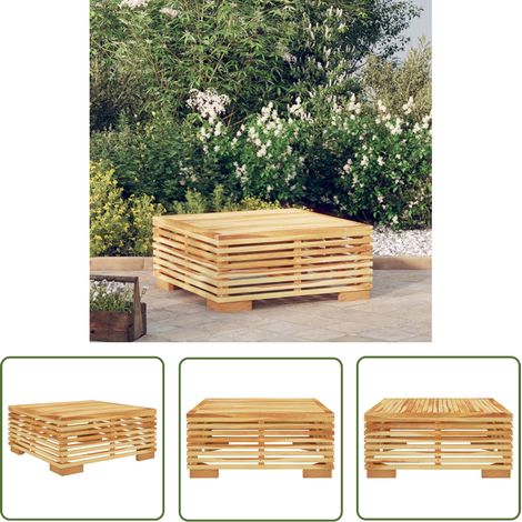 Table basse Table d'appoint pour Salon Chambre - de jardin 69,5x69,5x31 cm Bois massif de teck BV204599 - BonneVie (1/5)
