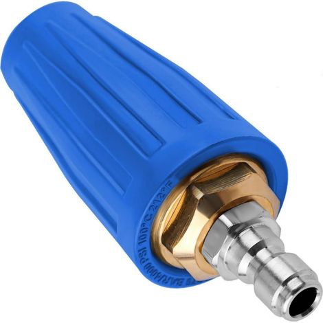 Buse Turbo Rotative Universelle Pour Nettoyeur Haute Pression Ă Eau, Buse Pour Nettoyeur Haute Pression, 4000 Psi, Calibre 1,311 Mm, Utilisez Un Raccord Rapide 1/4" (Bleu) (1/5)