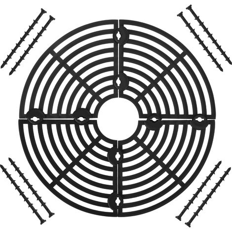 Grille de Protection pour Pots - Set de 4 plaques plastique PP noir avec 8 vis - Adaptable taille 18/30/52 cm (1/5)