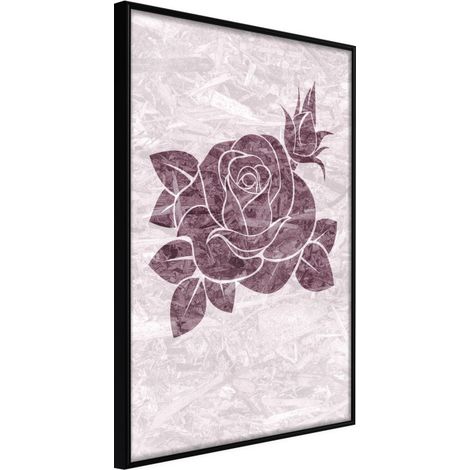 Affiche Murale Encadrée "Monochromatic Rose" 40 x 60 cm Noir