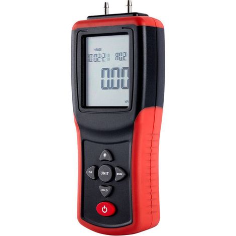 Manomètre Digital à Deux Ports Hand-held avec Affichage LCD 2,4 Pouces Haute Précision ±2Psi Testeur de Pression Différentielle de l'Air avec 12 Unités de Mesure (1/5)
