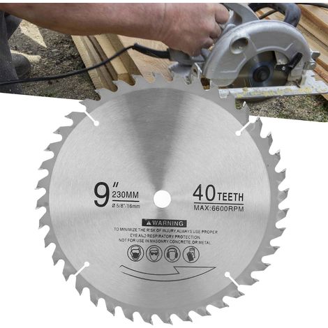 Lame de scie circulaire carbure 40T 9" 6600 tr/min, précise et rapide pour le travail du bois