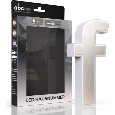 LED Hausnummer f inkl. Edelstahl-Cover - CCT 12V 2700K/4000K/6500K (1/5)