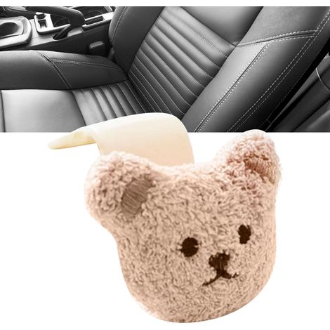 Crochet de sac pour voiture, style ours, montage facile, plastique doux et peluche, accroche d'appui-tête pour véhicule, sacs et bouteilles, lot de 3 (1/5)