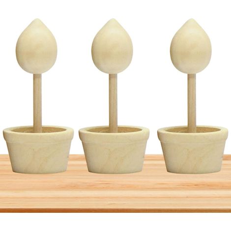 Vasi da fiori in legno non verniciato, piccoli vasi da fiori da tavolo, vasi da fiori decorativi in legno liscio con finitura vintage (1/5)