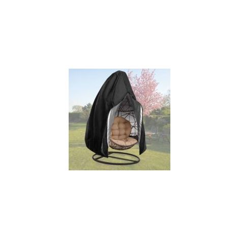 Sollbry Housses de chaise de patio avec fermeture éclair, housses de chaise pivotante en osier, imperméable, résistante aux intempéries, housse de chaise d'extérieur, housse de chaise suspendue coupe- (1/4)