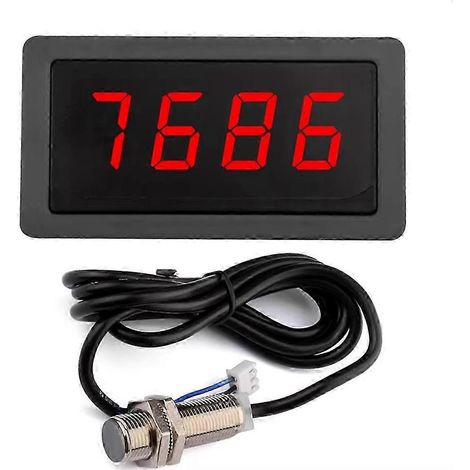 Tachymètre numérique à LED 9999 tr/min, compteur de vitesse 8-24 V CC avec capteur photo couleur à effet Hall NPN 5 V, référence SZRH AS (1/4)