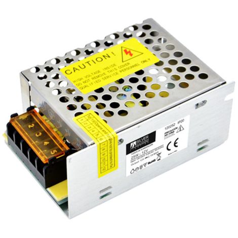 Spannungsversorgung 12Vdc 25W 2,1Amp IP20 Abmessungen 85x59x38mm SILVER