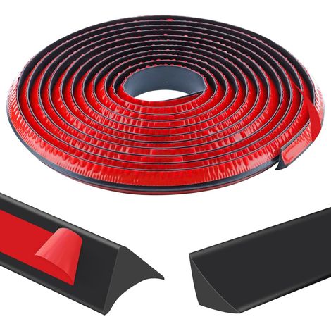 Moulure Adhesive, Triangle TPE Profil Finition Plan de Travail Baguette, Moulure Autocollante Flexible pour les Coins de Cuisine et de Salle de Bain (Noir, 5 m) (1/5)