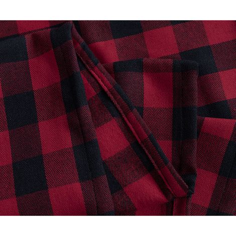 Rideau de cuisine, rideau de porte, rideau de café à carreaux en polyester-coton teint en fil, rideau prêt à poser sur tringle - noir et blanc 137 x 61 cm (une pièce) (1/5)